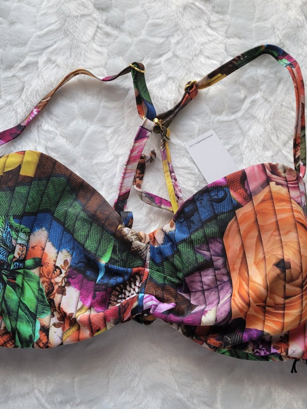 Swiminista Floral Bikini Top Women's Small Swim Constatine Christian Lacroix WT